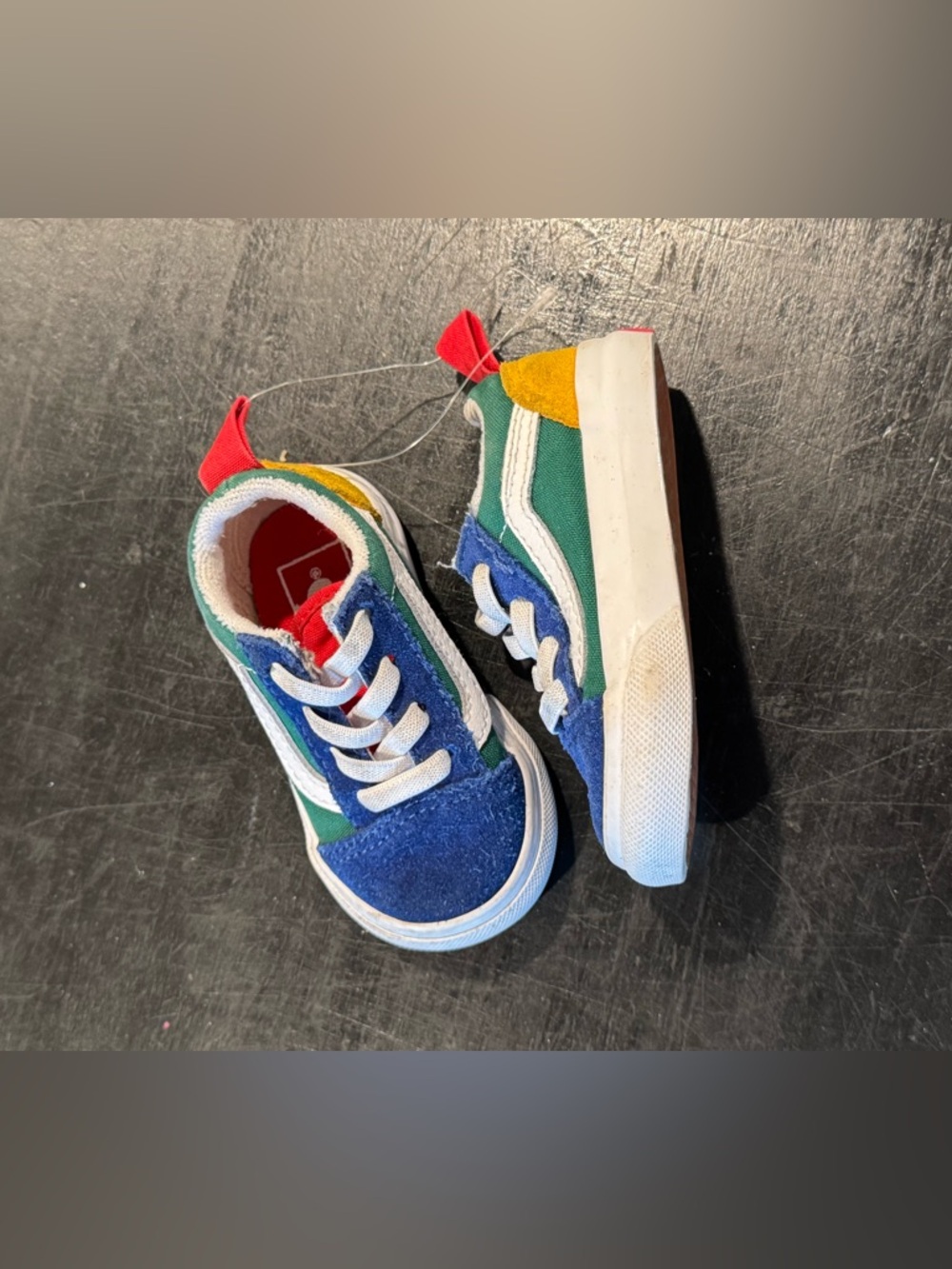 Vans Old Skool Yacht Club Colorblock Suede/Canvas Blue/Green/Yellow/Red- Size 4c